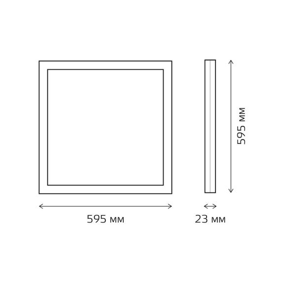 Встраиваемый светодиодный светильник Gauss с равномерной засветкой 842161240