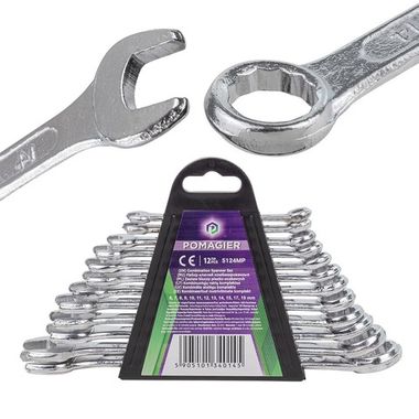 Набор ключей комбинированных 12 пр. (6-15,17,19мм), в пластиковом держателе POMAGIER Pom-5124MP
