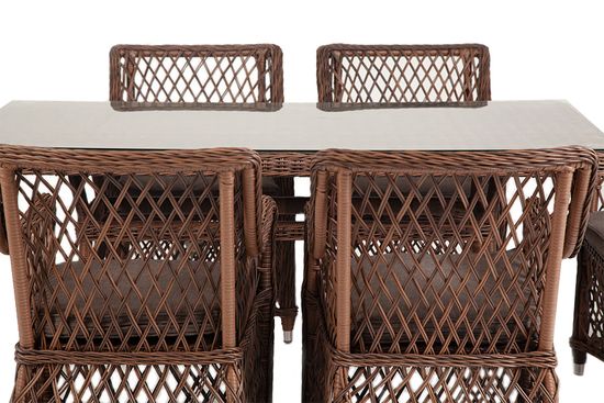 "Латте" обеденная группа плетеная, цвет коричневый
