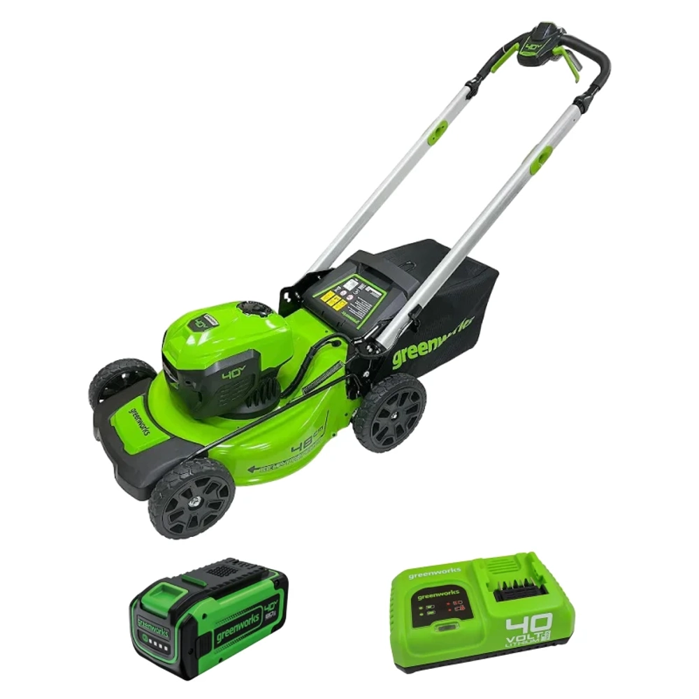 Аккумуляторная газонокосилка Greenworks GD40LM48SPK8 40В (1 x 8 Ач, Быстрое ЗУ) нож 48 см, 2517407U8F