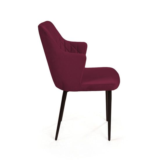 Стул с подлокотниками Hunt ромб, бархат красный 16 new / чёрный конус