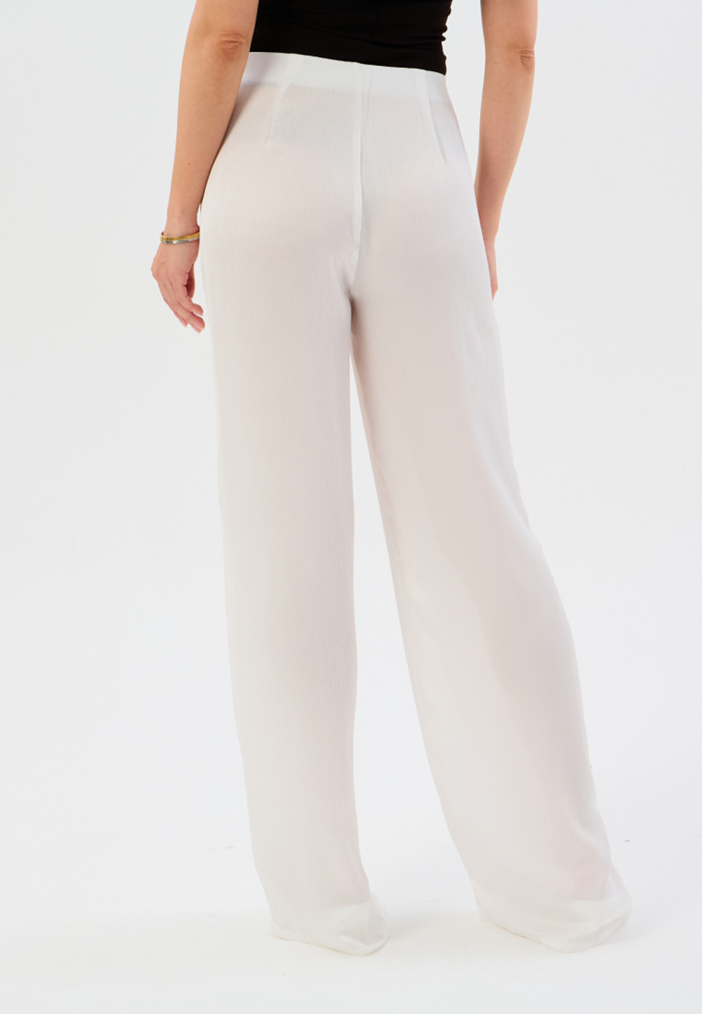 Брюки жатка летние на резинке белые