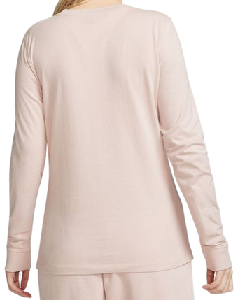 Женская теннисная футболка с длинным рукавом Nike Swoosh Essential Long Sleeve Icon Futura - pink oxford