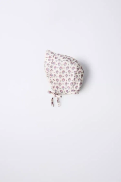 ZARA ЧЕПЧИК ИЗ РЕЛЬЕФНОЙ ТКАНИ С ЦВЕТОЧНЫМ ПРИНТОМ, РОЗОВЫЙ