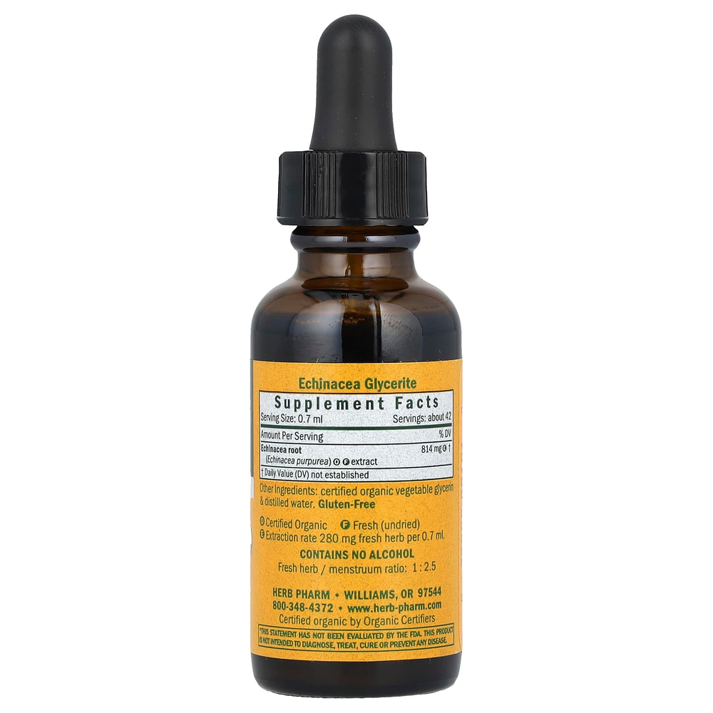 Herb Pharm, эхинацея, без спирта, 30 мл (1 жидк. унция) (814 мг в 1 порции)