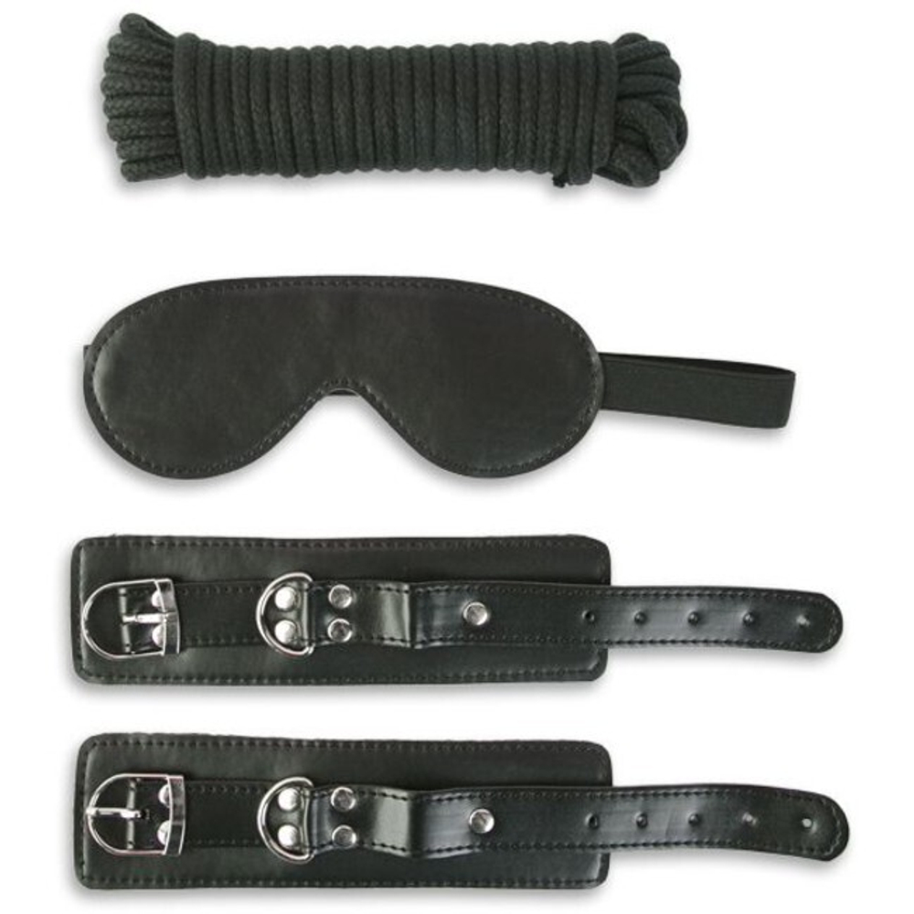 Набор для бондажа из трех предметов (Цвет: черный)