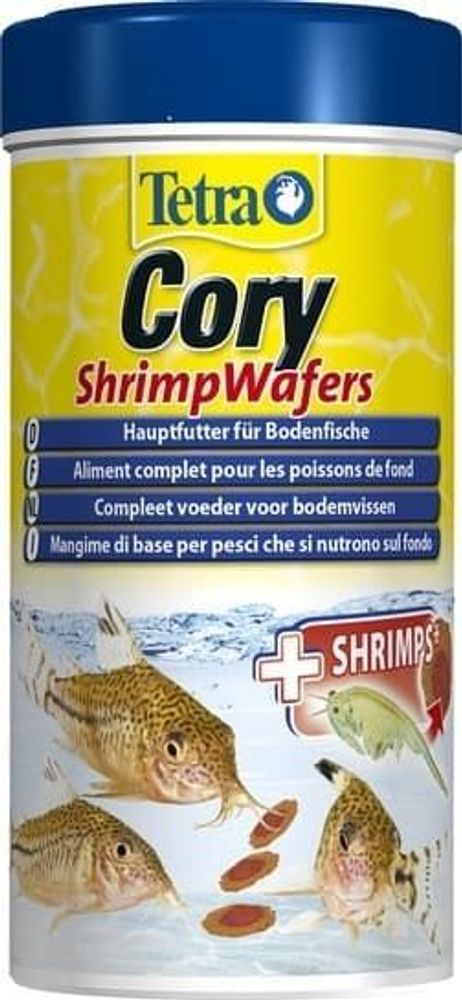 TetraCory Shrimp Wafers корм-пластинки с добавлением креветок для сомиков-коридорасов 250 мл