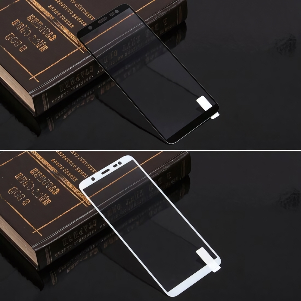 Защитное стекло для Samsung Galaxy J8 (2018) на полный экран, 009288 Белый