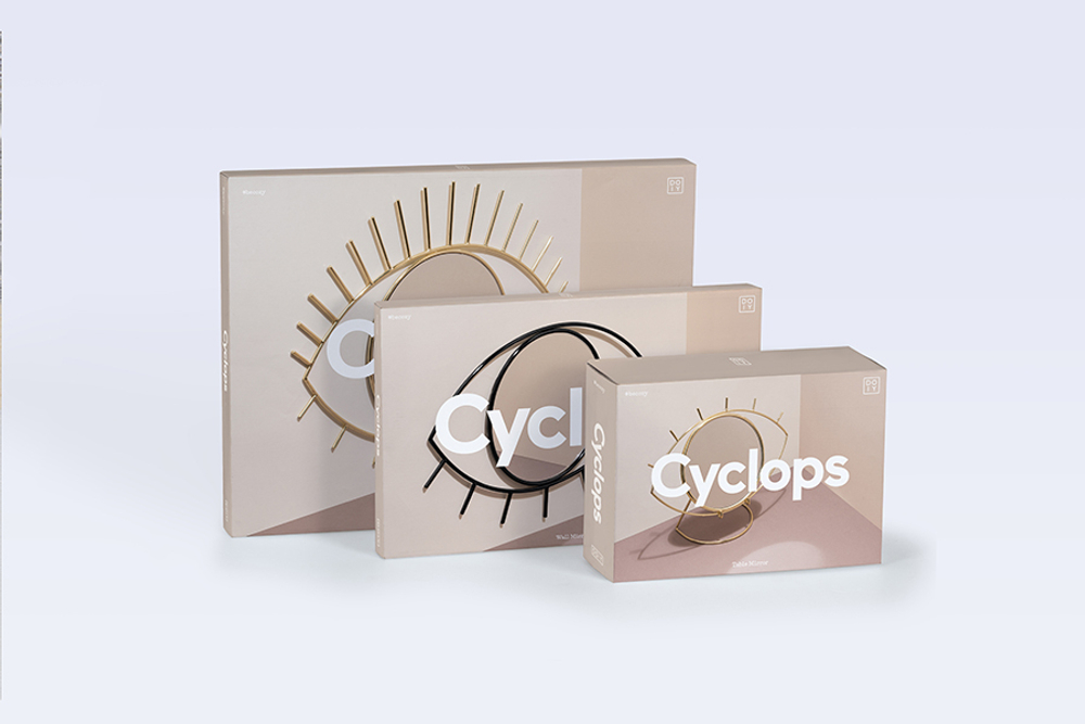 Зеркало настенное Cyclops среднее черное Doiy