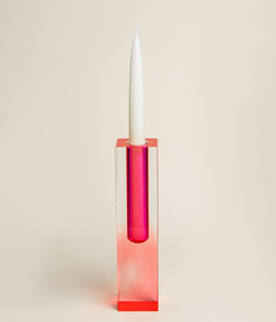 Ваза/Подсвечник из акрила 5 х 5 х 20 Розовый