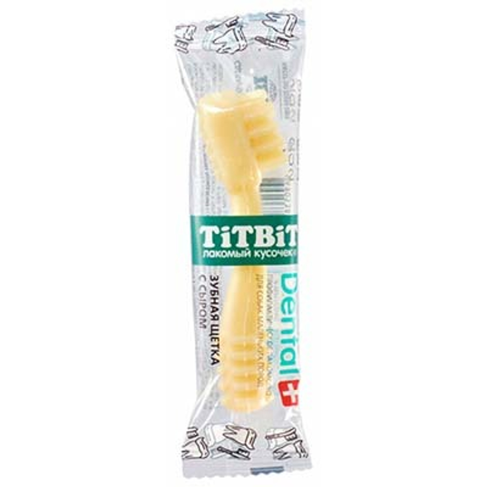 TiTBiT Dental+ Зубная щетка для собак мелких пород, Сыр