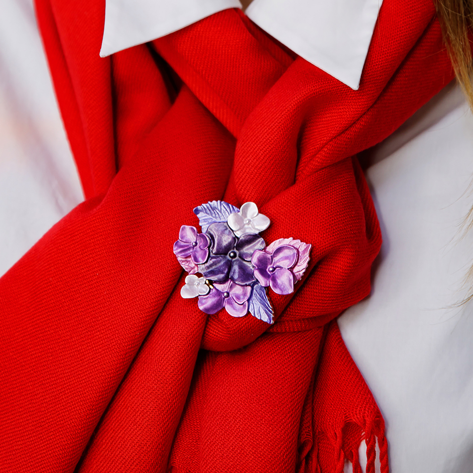 Брошь Shadore Фиалки XZ1498.11 V/S