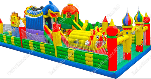 Недорогой батут "Синий дракон" 18*8*4 м