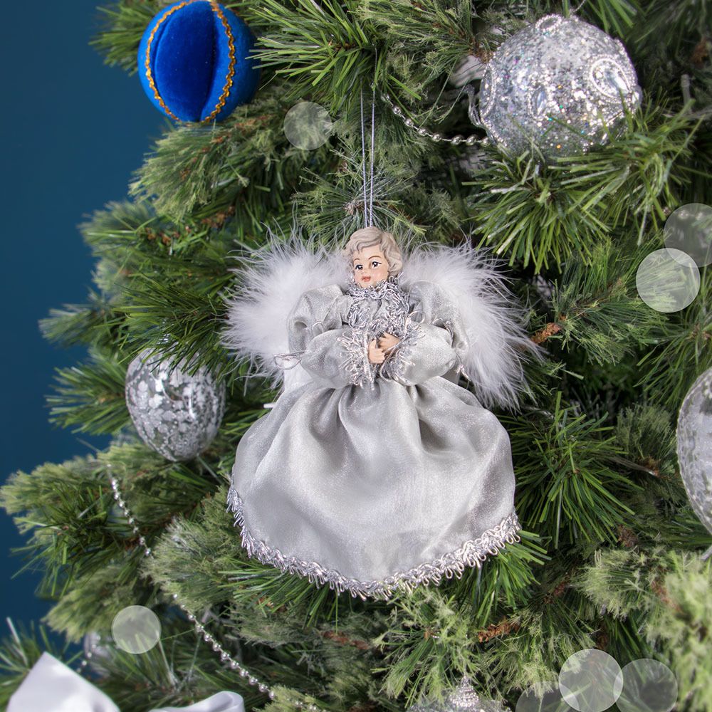 Елочное украшение Ангел Мерри Серебро