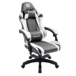 Кресло офисное Игровое кресло Fortune Серый/белый,класс 4,PU DEFENDER