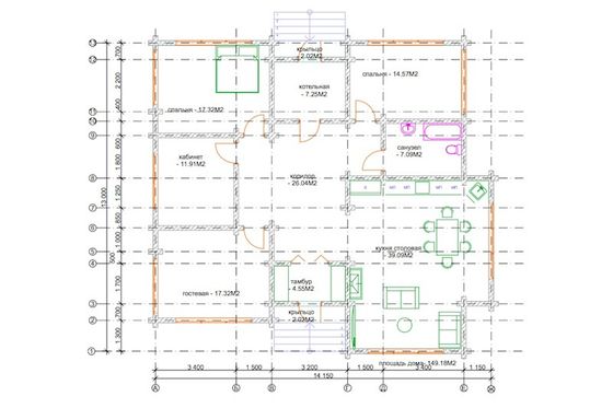 Проект одноэтажного дома &quot;Дельта&quot; 150 кв.м.