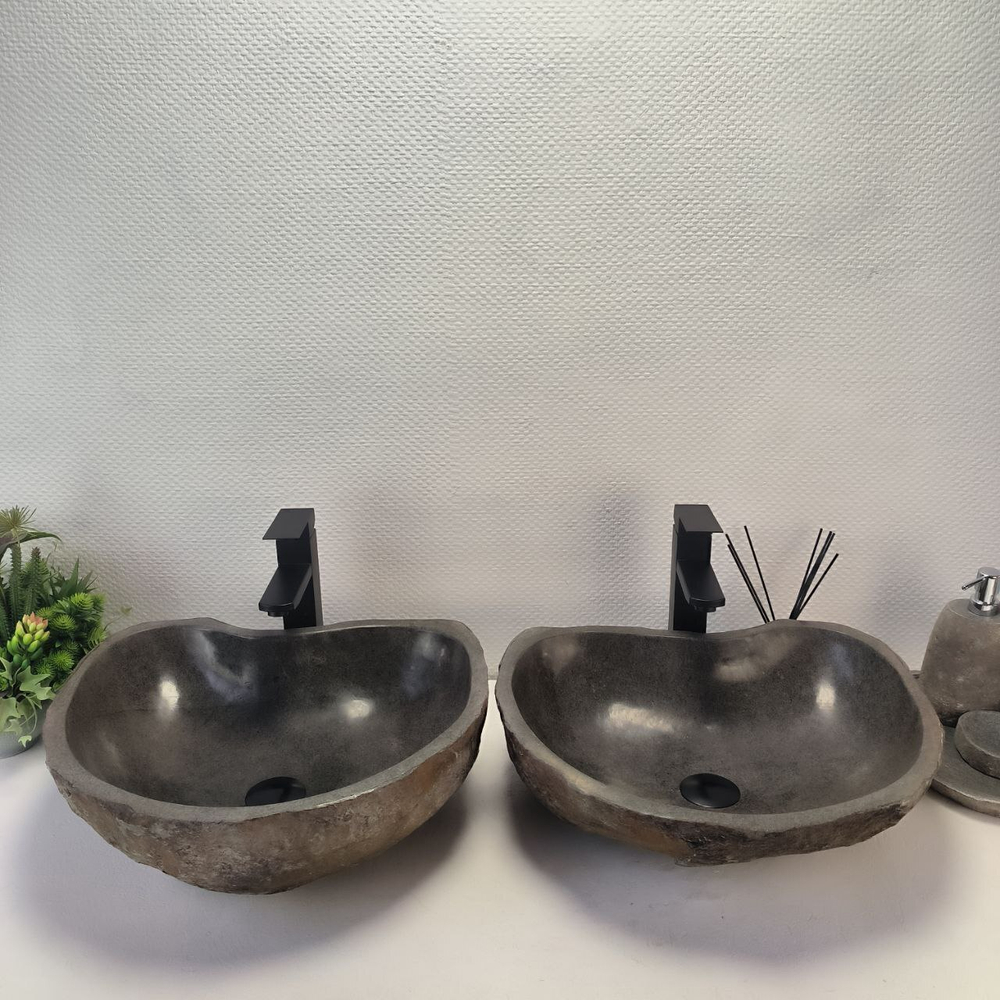 Раковина из речного камня ПАРА! RS-63696 47*41*15 2шт 0126