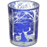 Подсвечник «Зимний лес» 10*12,5 см, Синий