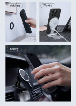 Усиленный чехол от Nillkin c поддержкой зарядки MagSafe для iPhone 15 Pro, серия Super Frosted Shield Pro Magnetic Case
