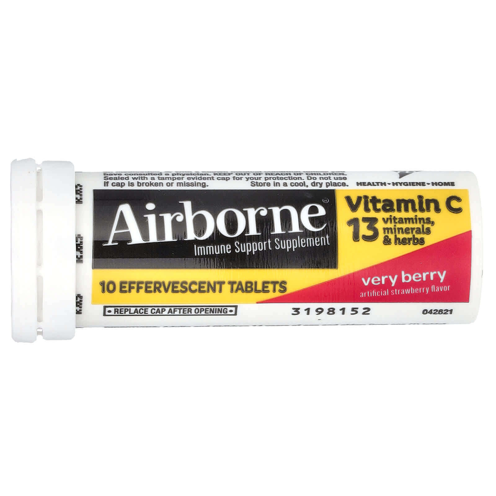 AirBorne, добавка для поддержки иммунитета, ягодный вкус, 10 шипучих таблеток