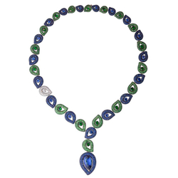 Колье с Сапфирами, Цаворитами и Бриллиантами, N0292-0/1