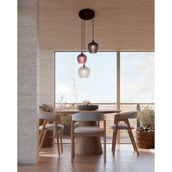 Светильник подвесной каскадный aurora, D50 см, сливовый/серый/прозрачный