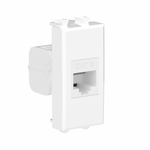 Компьютерная розетка RJ-45 без шторки модульная, кат.6, "Avanti", "Белое облако", 1 модуль