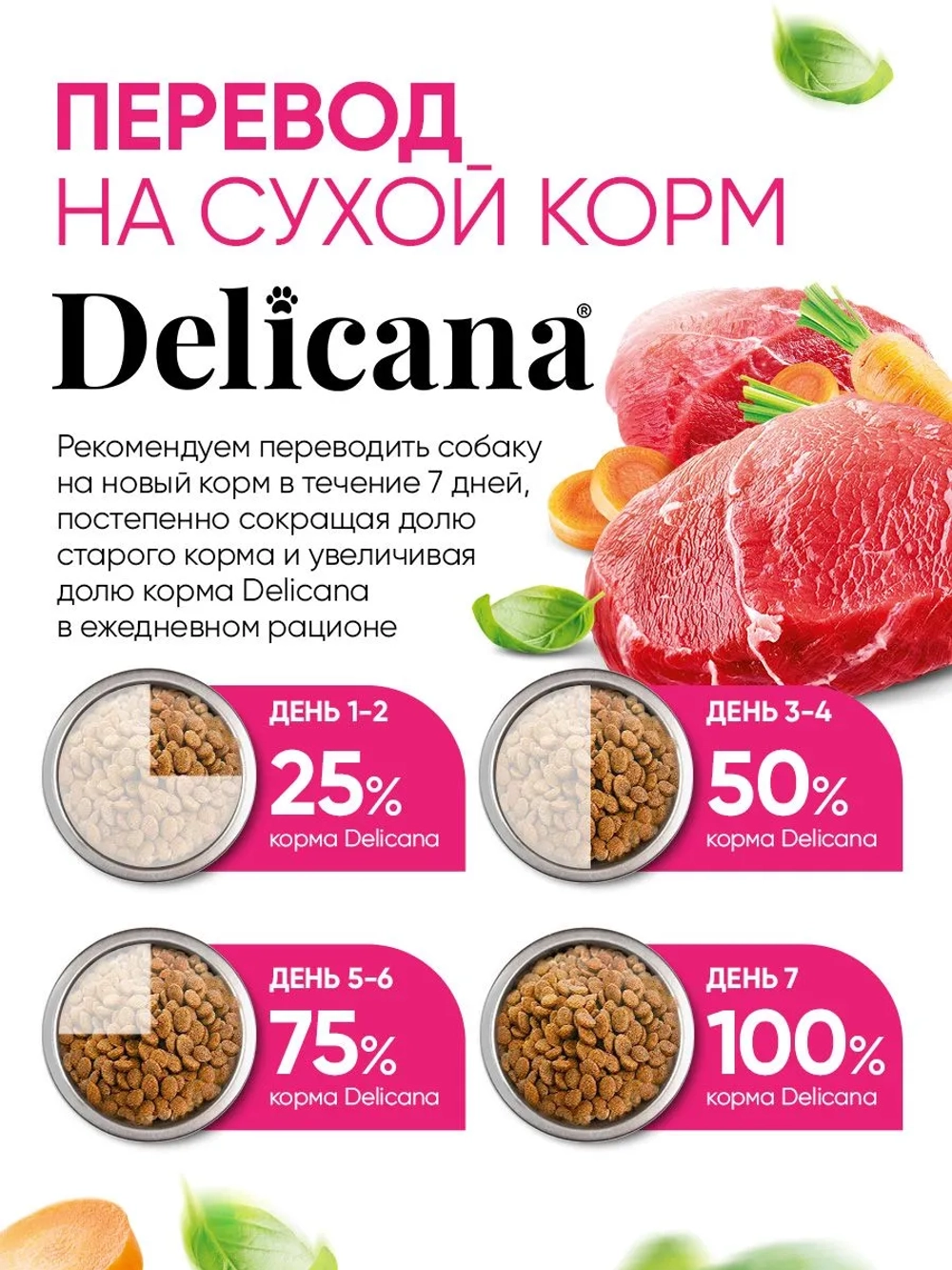 Delicana сухой полнорационный корм для взрослых собак круп пород, говядина с овощами, 18кг