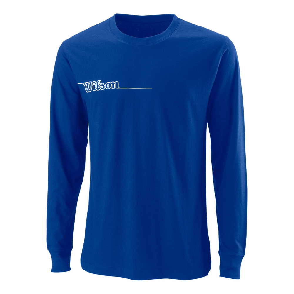 Мужское теннисное поло Wilson Long Sleeve Men - Blue