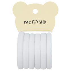 Резинки для волос MESHU "Essence thin", белые, 6шт., диаметр 4см, европодвес MS_60542