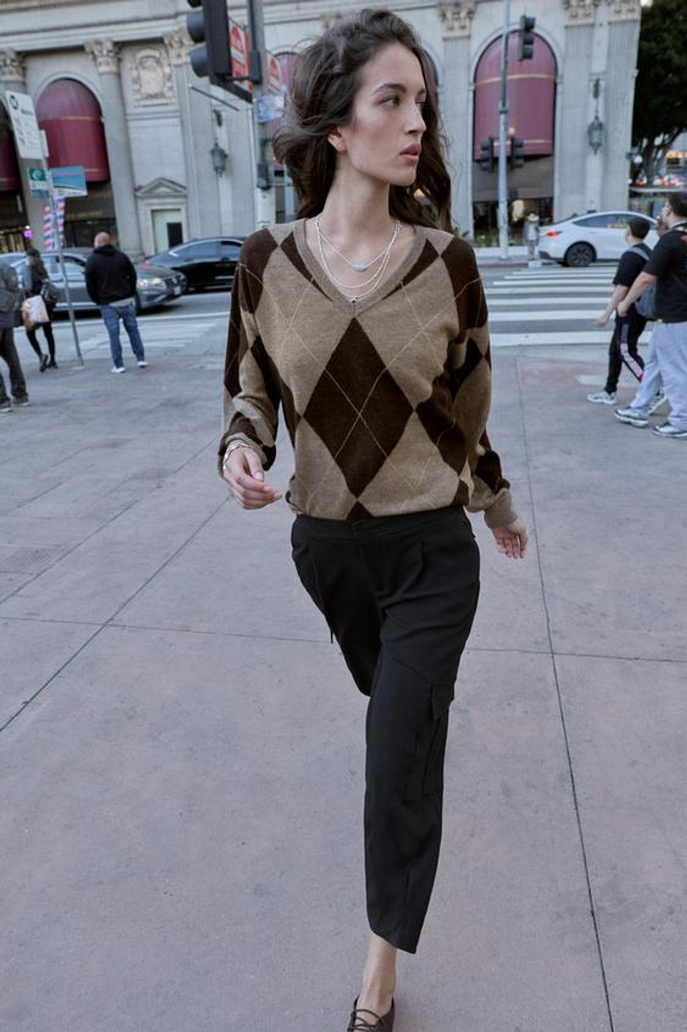 ZARA БРЮКИ CARROT FIT КАРГО, ЧЕРНЫЙ