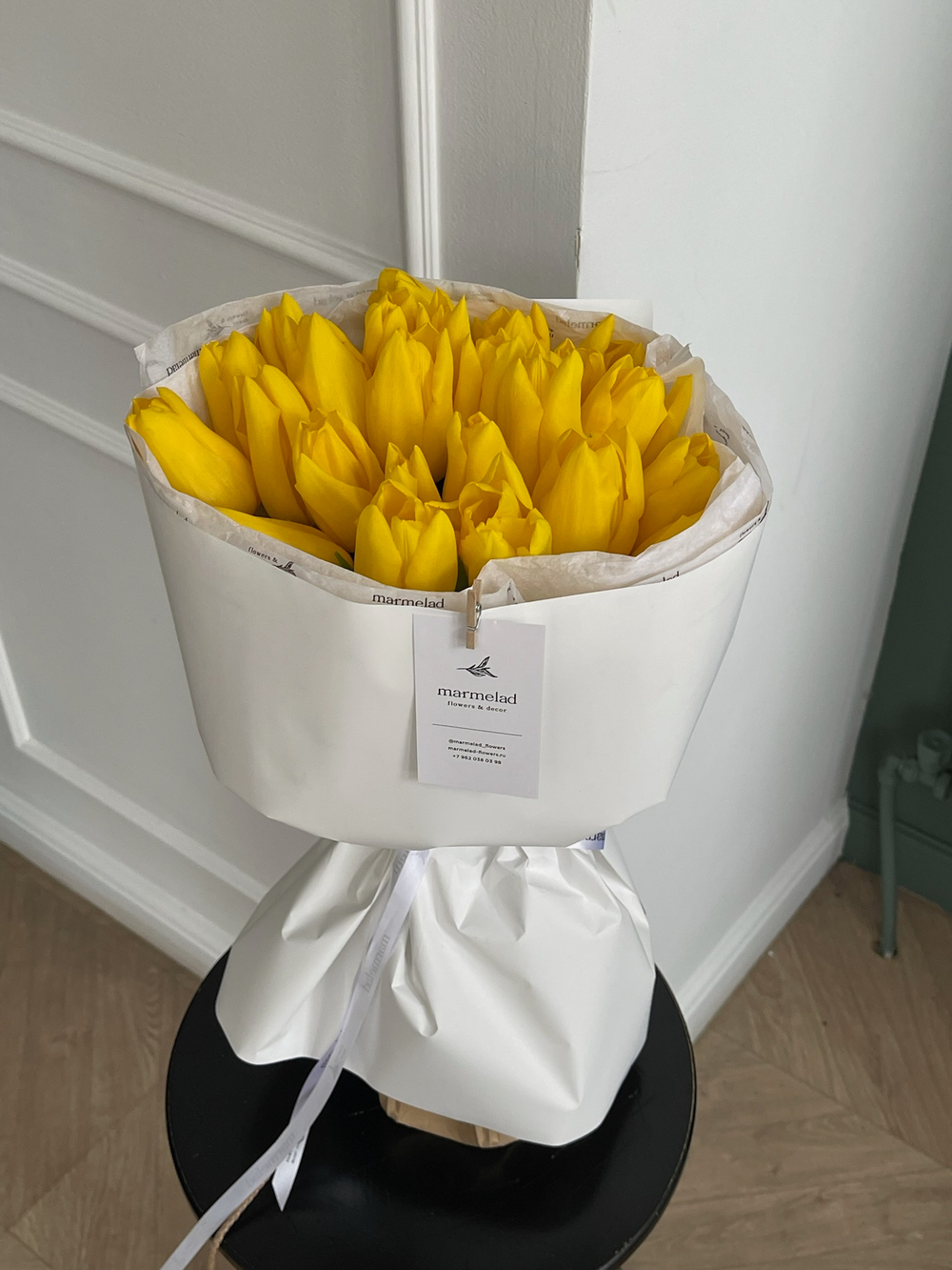 Букет из 25 желтых тюльпанов