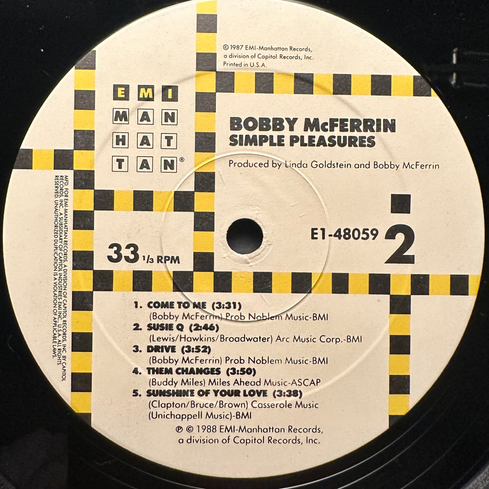 Bobby McFerrin - Simple Pleasures (США 1988г.)