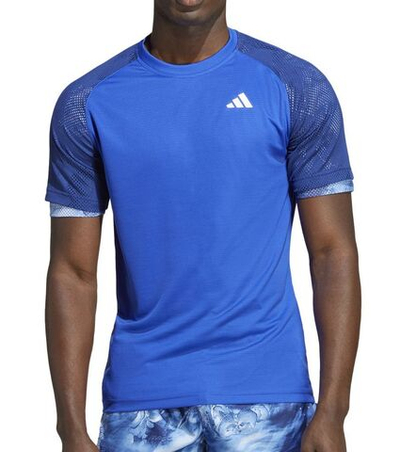 Футболка мужская теннисная Adidas Melbourne Ergo Tennis Heat Aeroready Raglan Tee - lucid blue