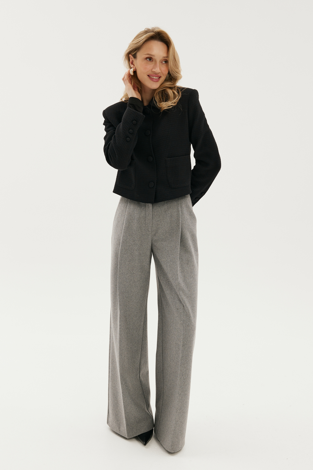 Брюки шерстяные с защипами