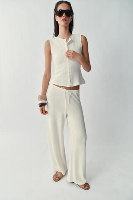 ZARA БРЮКИ В СТИЛЕ РУСТИК, ЭКРЮ
