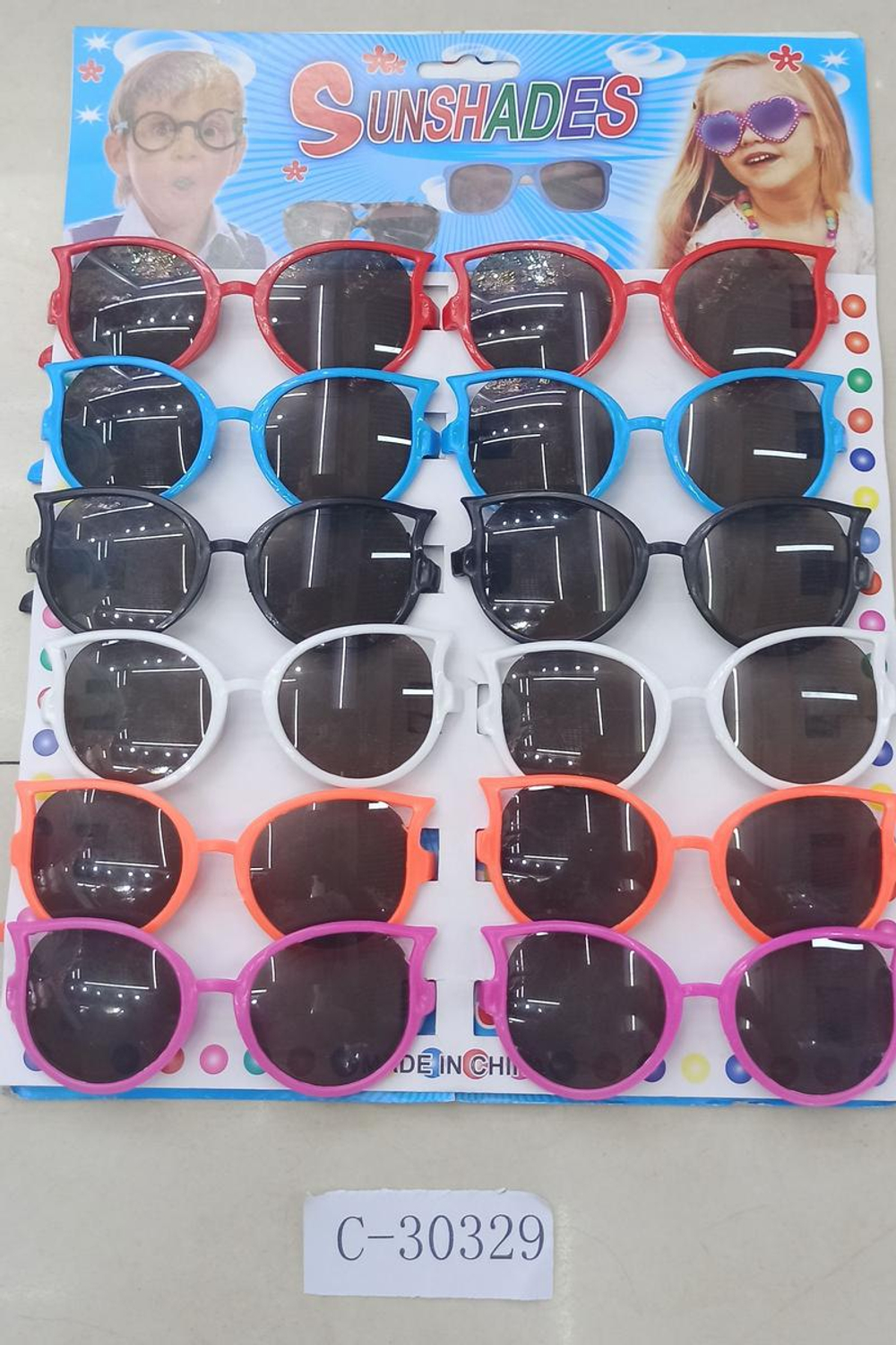 Очки солнечные детские, 5 цветов микс, с-30329