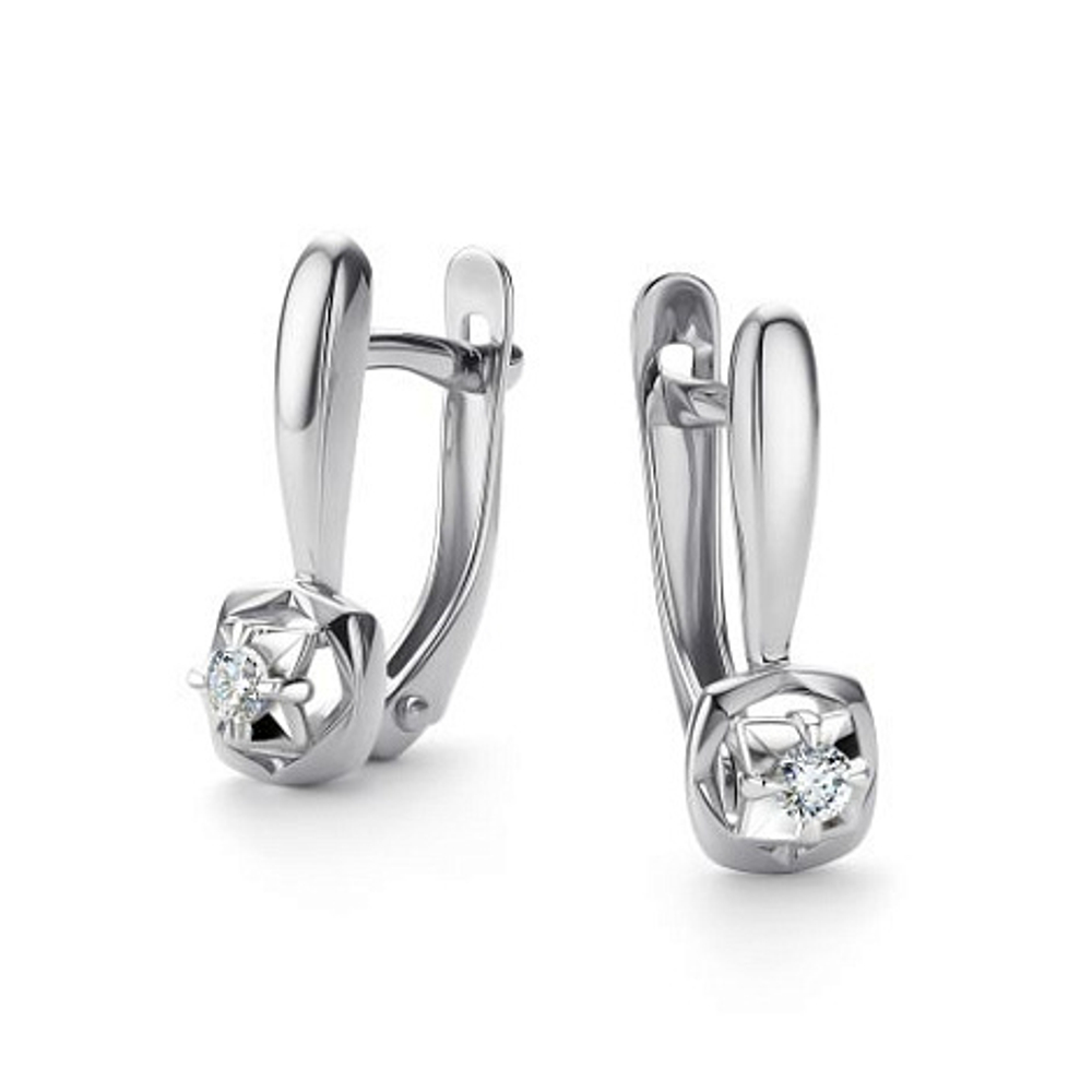 Серьги из белого золота с бриллиантами 26502-200