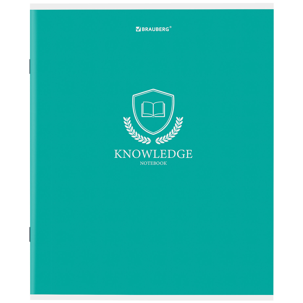 Тетрадь А5, 80 л., BRAUBERG, скоба, клетка, обложка картон, "Knowledge", 404409