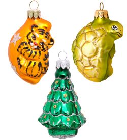 Элита НФ-153/2 Набор фигурок из 3шт «Зверьки у елки» ёлочные украшения