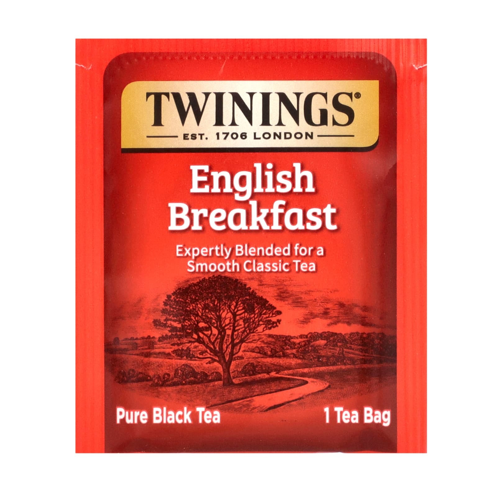 Twinings, Pure Black Tea, English Breakfast, 50 чайных пакетиков, 100 г (3,53 унции)