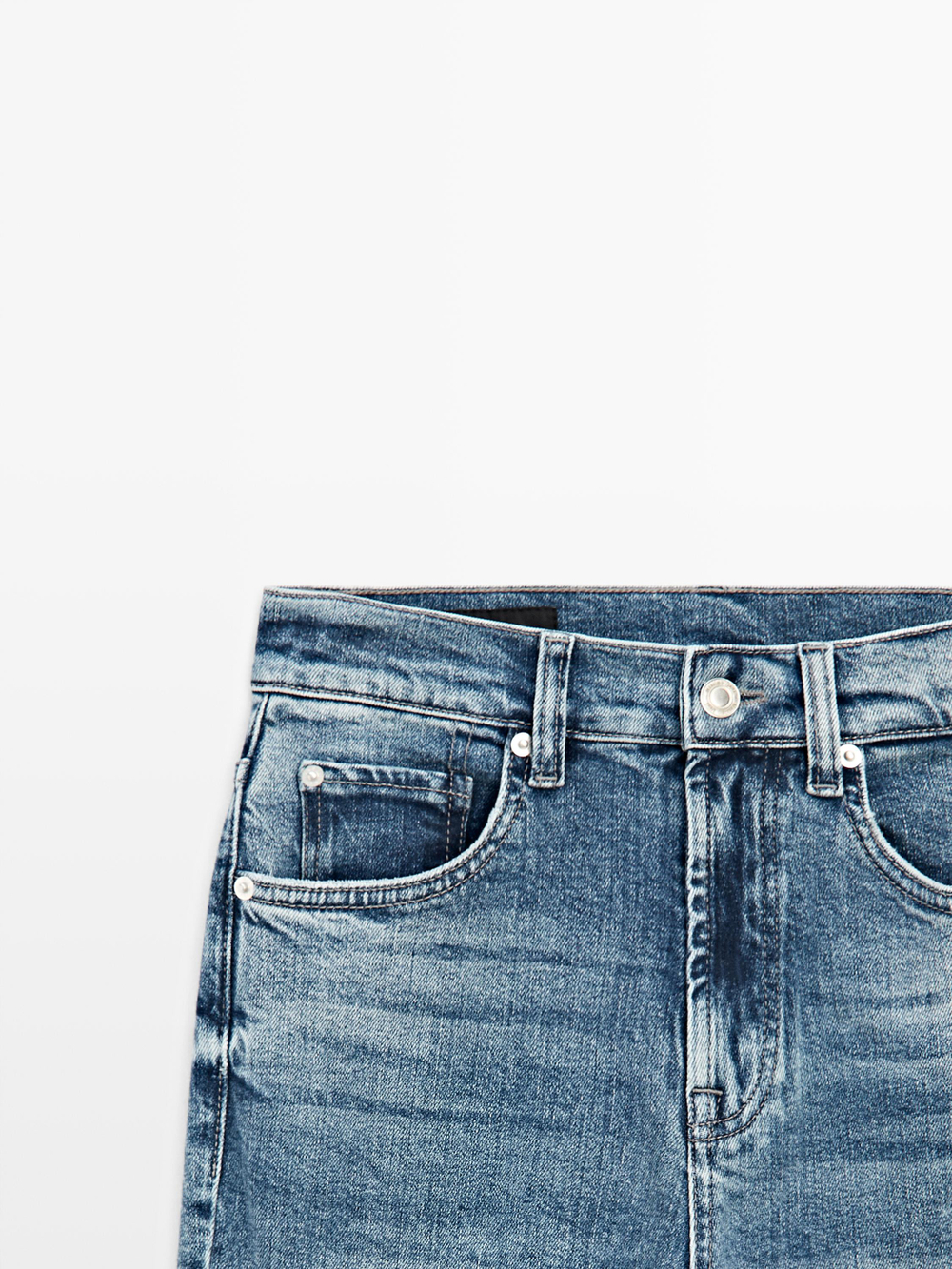 Massimo Dutti Джинсы-клеш зауженные, средне-синий