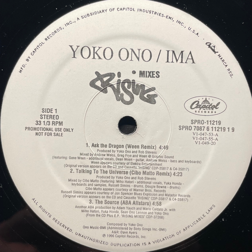 Yoko Ono / Ima – Rising Mixes (США 1996г.) Promo