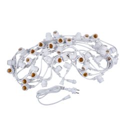 UDL-K110 40-E27-10M IP65 WHITE BELT-LIGHT Гирлянда Белт-лайт. 10м + 1.5м сетевой шнур. 40 патронов E27. шаг 25см. Белая. TM Uniel