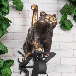 Кронштейн для цветов Кот Welcome Бронза