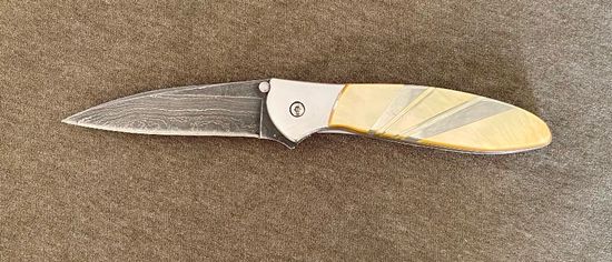 Складной нож Santa Fe Leek SF/DJS66 с клинком из стали Damascus Alabama, рукоять нерж.сталь