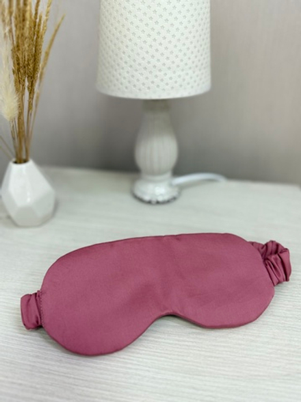 Маска для сна "Нежность", хлопок, сатин, розовая, широкая резинка