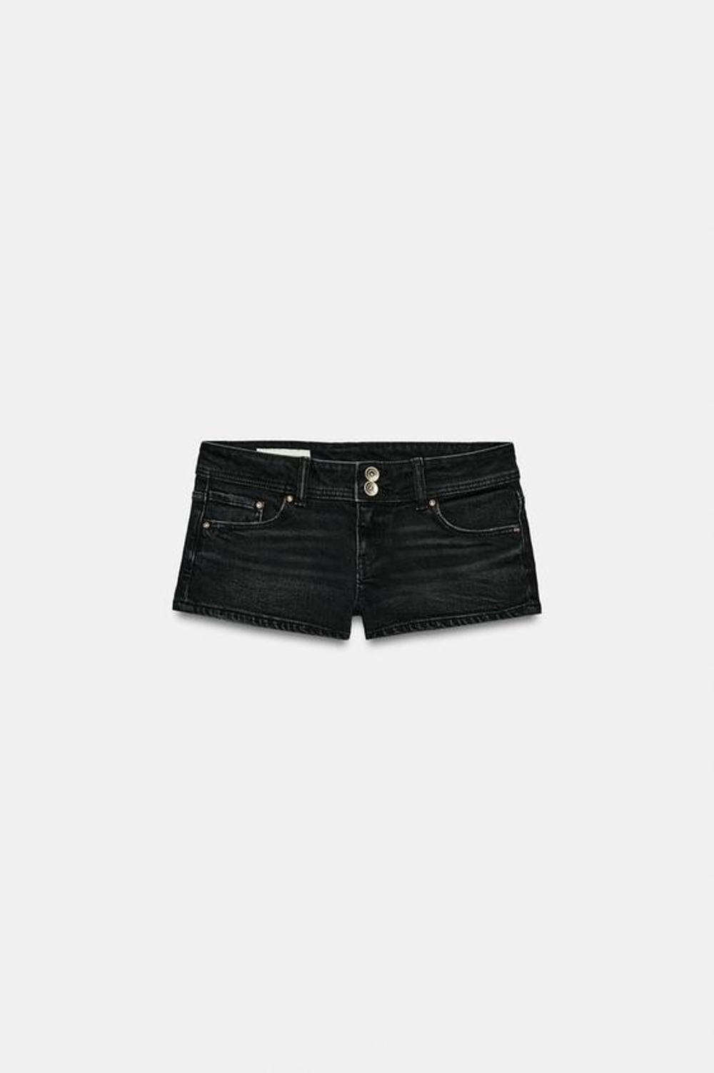 ZARA ДЖИНСОВЫЕ МИНИ-ШОРТЫ TRF С НИЗКОЙ ПОСАДКОЙ, УГОЛЬНЫЙ