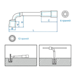 KING TONY (1080-20) Ключ Г-образный торцевой 20 мм