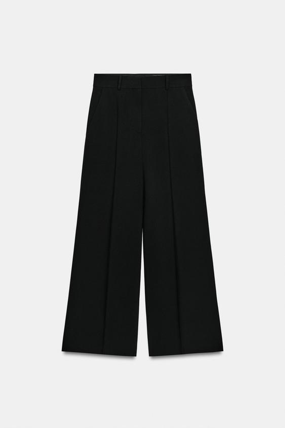 ZARA БРЮКИ ПРЯМОГО КРОЯ СО СТРЕЛКАМИ — ZW COLLECTION, ЧЕРНЫЙ